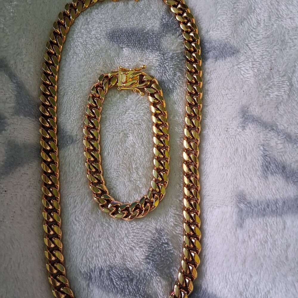 Cuban link gold set